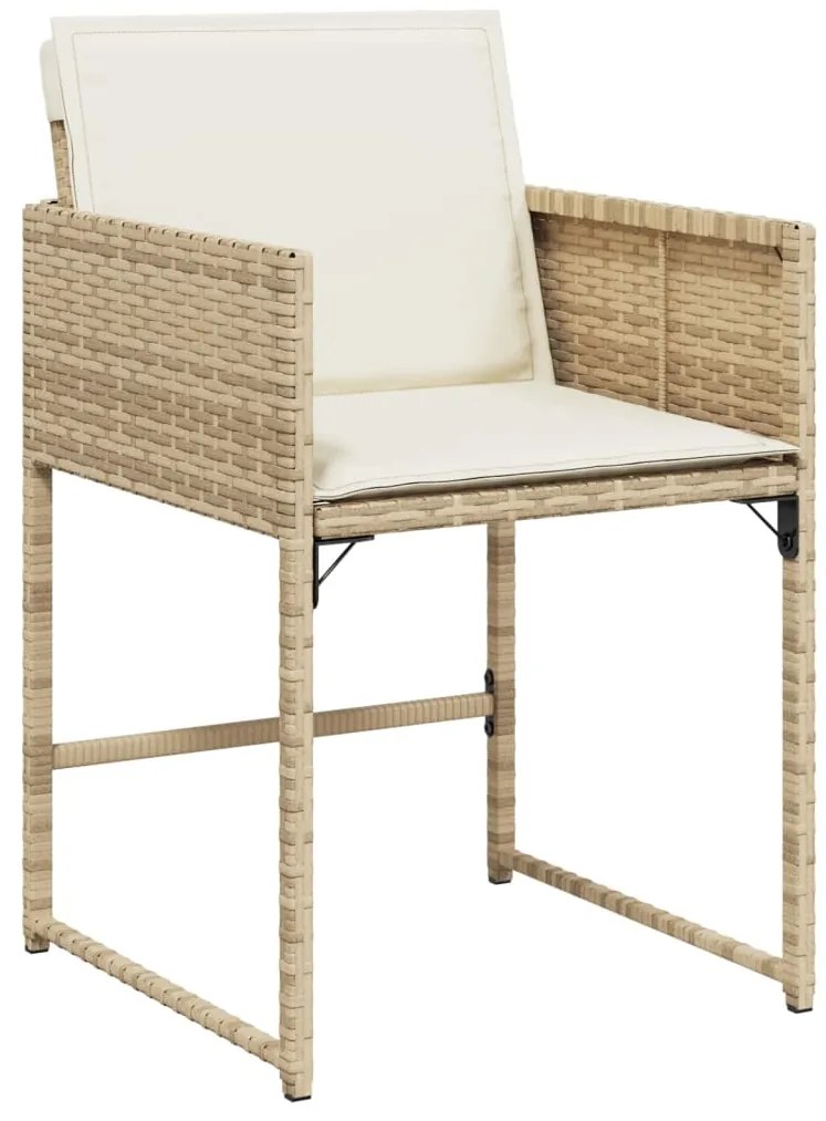 vidaXL Σετ Τραπεζαρίας Κήπου 5 τεμ. Μπεζ Συνθετικό Ρατάν με Μαξιλάρι