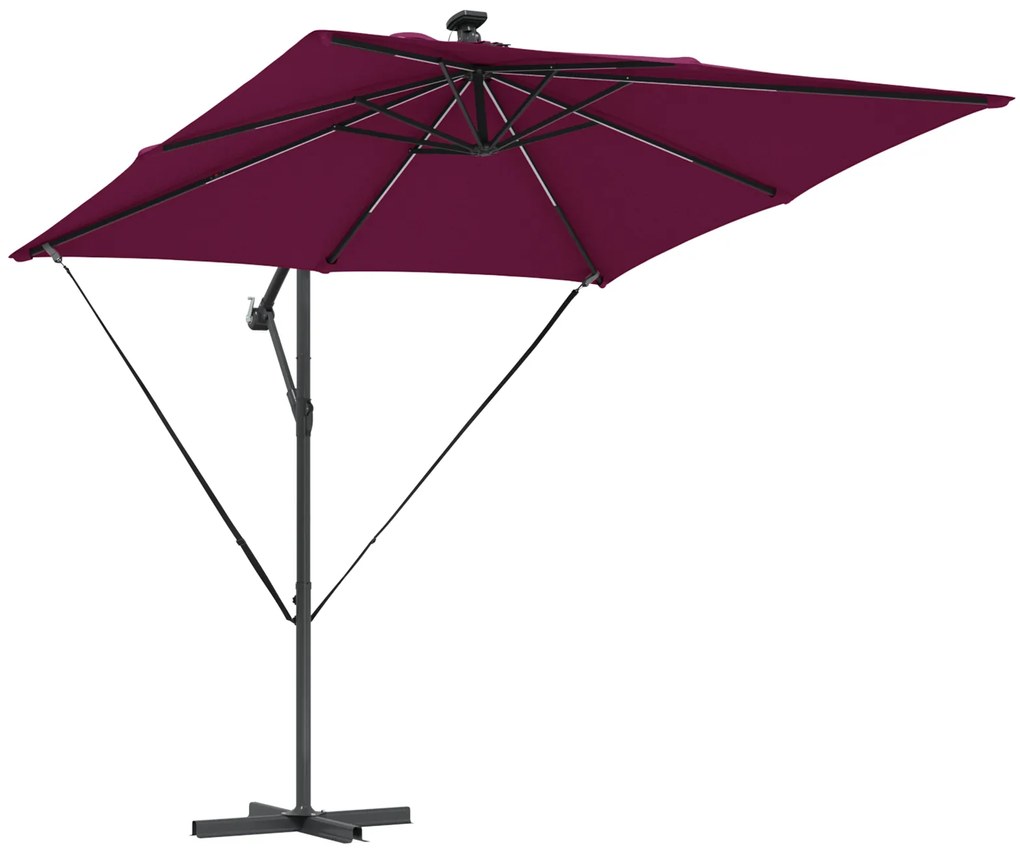 vidaXL Ομπρέλα Cantilever Banana Μπορντό 249 x 249 x 250 εκ.