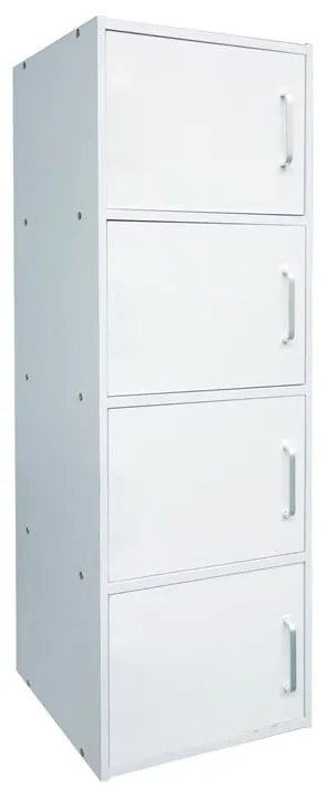 CLOSET Ντουλάπι Βοηθητικό Τετράφυλλο, Απόχρωση Άσπρο  42x30x106cm Ε8383,1