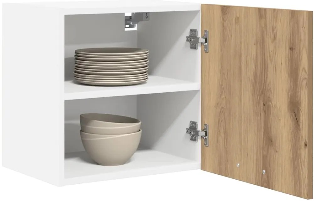 vidaXL Κρεμαστό ντουλάπι Riga 2 pcs Χειροποίητη Δρυς και Λευκό