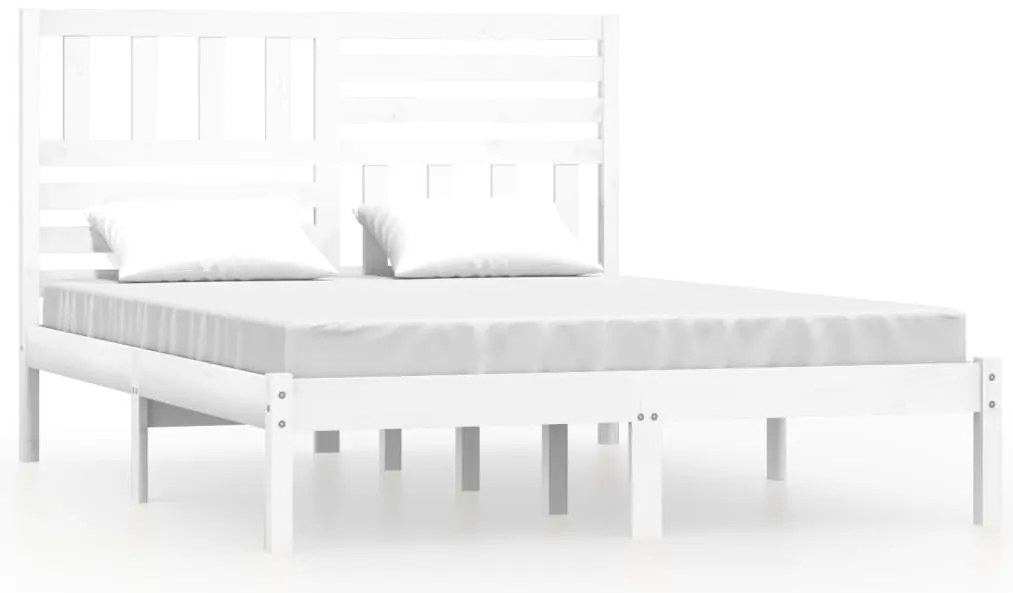 vidaXL Πλαίσιο Κρεβατιού Λευκό 120 x 200 εκ. από Μασίφ Ξύλο Πεύκου