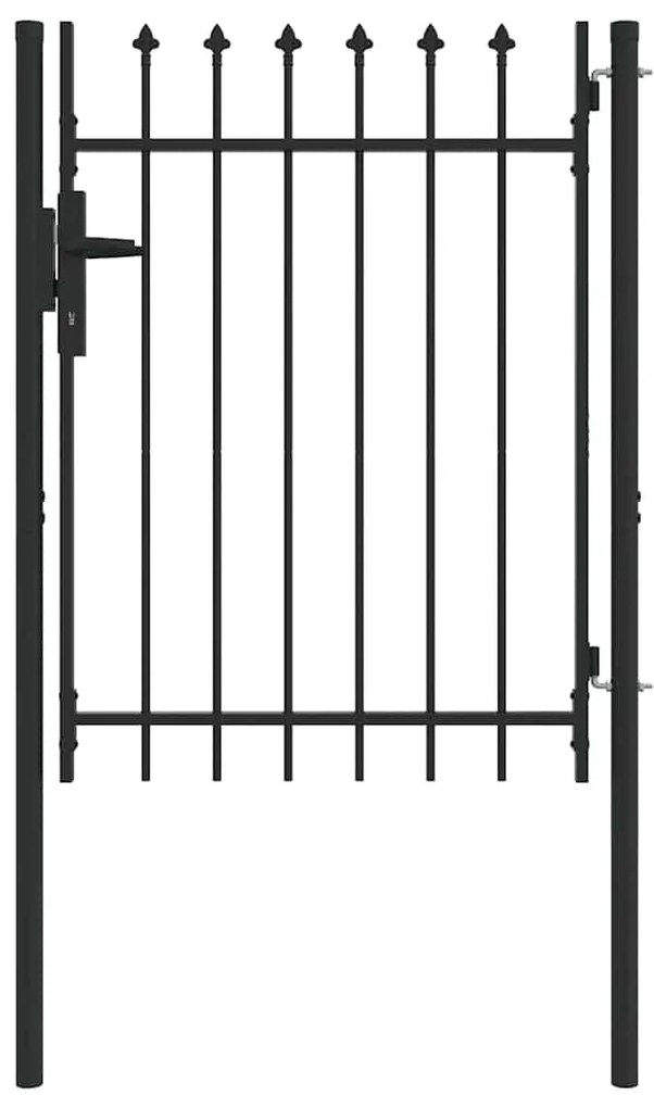 vidaXL Πύλη Φράχτη Γκρι 100 x 120 cm Χάλυβας με Επικάλυψη Πούδρας