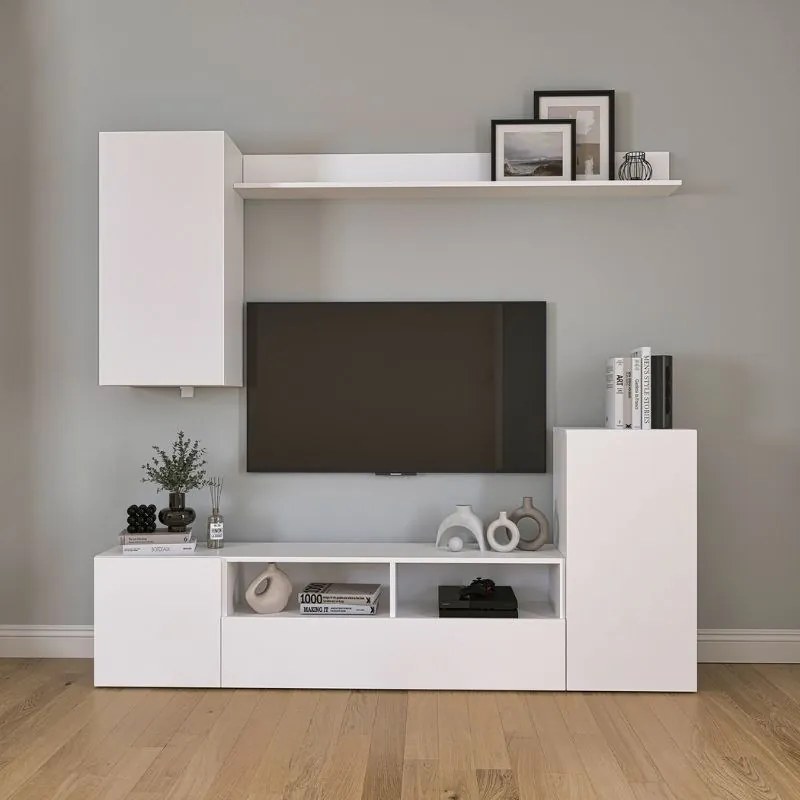 Megapap Σύνθεση Τηλεόρασης Rodos Λευκό 210,2x36x90,4εκ.