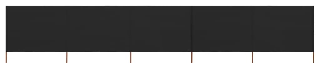 vidaXL Προστατευτικό Αέρα με 5 Πάνελ Μαύρο 600 x 120 εκ. Υφασμάτινο