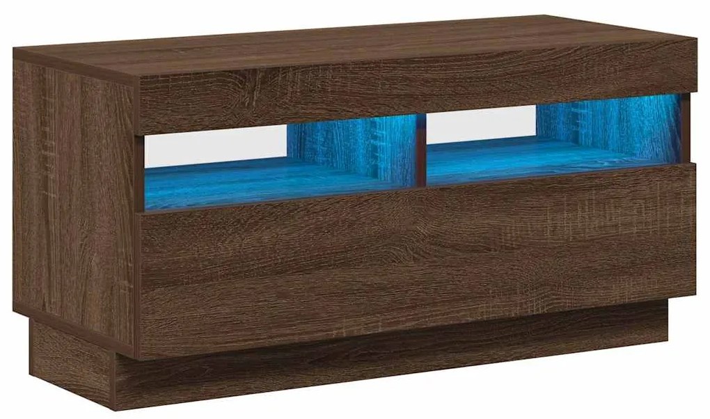 vidaXL Έπιπλο Τηλεόρασης με LED Καφέ Δρυς 80x35x40 εκ.