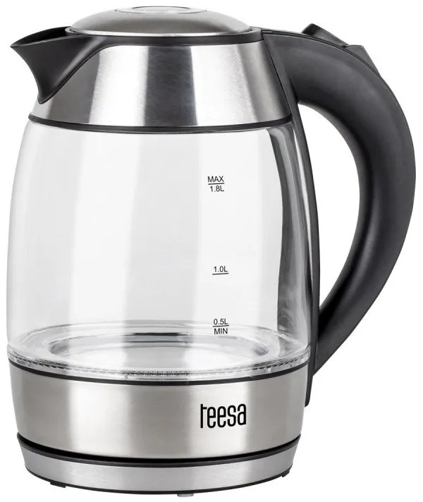 TEESA Ηλεκτρικός Βραστήρας 1.8L Γυάλινος Μαύρος