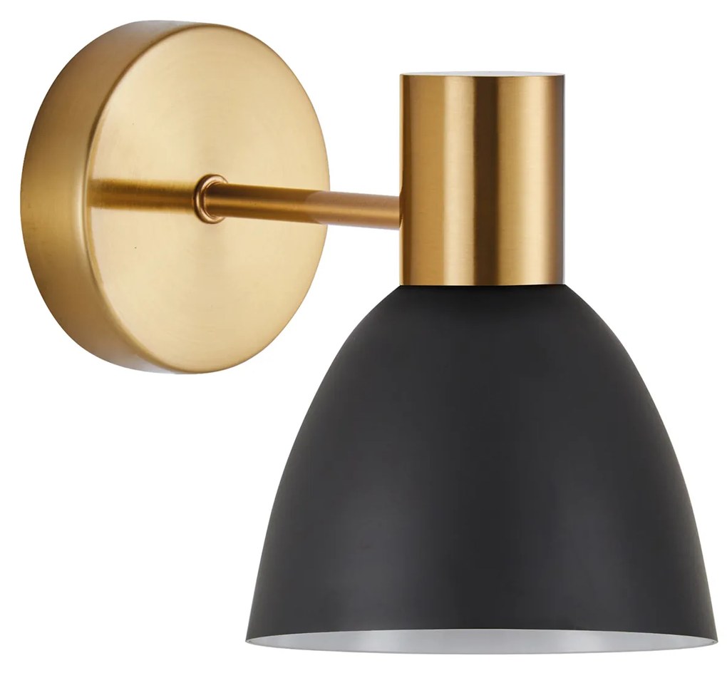 Φωτιστικό Τοίχου - Απλίκα SE21-GM-16-MS2 ADEPT GOLD MATT WALL LAMP BLACK METAL SHADE+ - 77-8308 - 51W - 100W - 77-8308