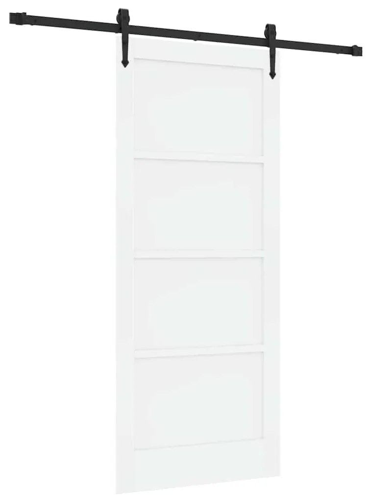 vidaXL Συρόμενη Πόρτα Λευκό και μαύρο 86 x 198.5 cm