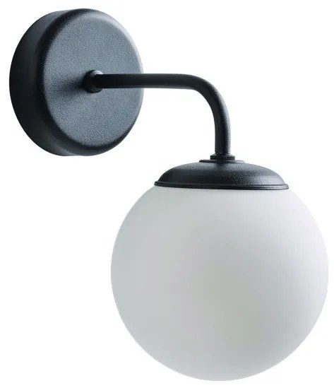 Απλίκα Φωτιστικό Τοίχου 1xG9 Οπάλ Γυαλί Φ13cm Arkolight-710-3/1-Μαύρο 710-3/1