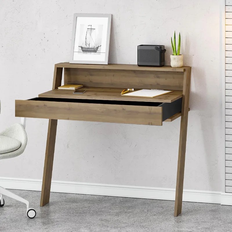 Γραφείο εργασίας Cowork Megapap χρώμα ανοιχτό καρυδί 94x50x91εκ.