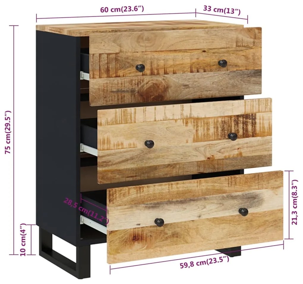 ΣΥΡΤΑΡΙΕΡΑ 60 X 33 X 75 ΕΚ. ΑΠΟ ΜΑΣΙΦ ΞΥΛΟ ΜΑΝΓΚΟ 345229