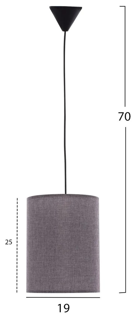 Φωτιστικό Οροφής C7623.03 Γκρί ύφασμα Φ19x70 εκ. 19x19x70 εκ.