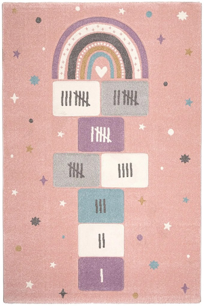 Χαλί Yolo 40106 255 Pink-Multi Βιοκαρπέτ 200X290cm