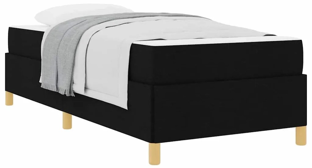 vidaXL Κρεβάτι με ελατήρια Μαύρο και Λευκό 90 x 200 cm ύφασμα