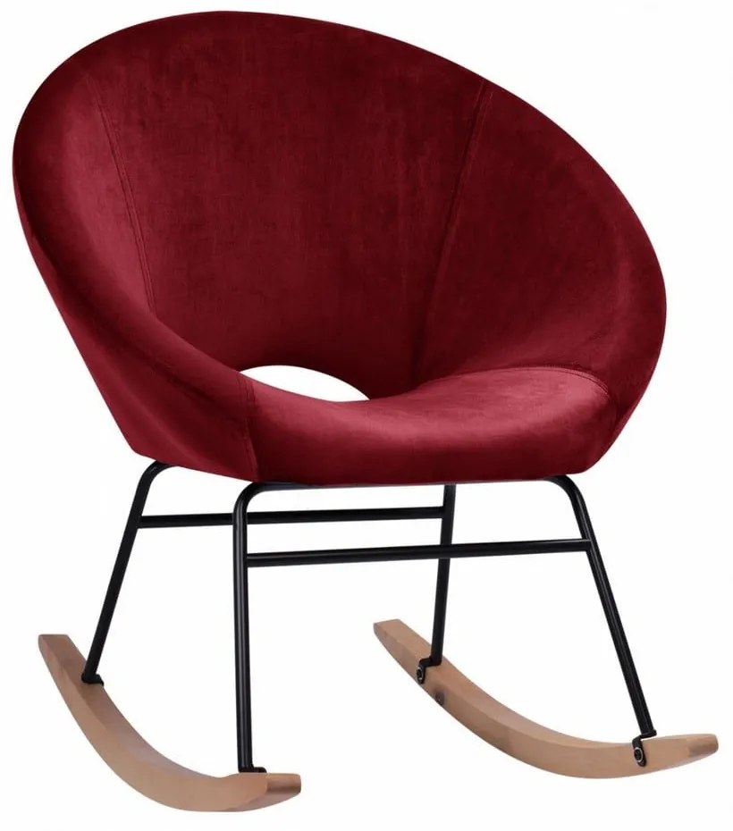 Πολυθρόνα Κουνιστή Paulina HM8399.06 76X86X76cm Red Velvet, Wood