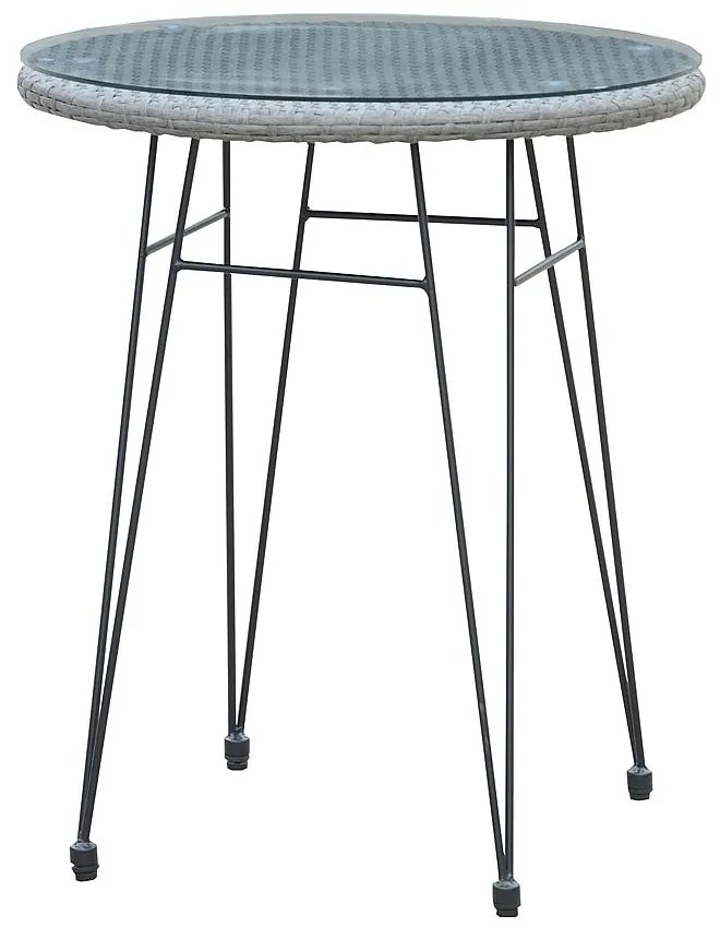 Τραπέζι SALSA Μαύρο/Γκρι Μέταλλο/Wicker Φ60x70cm