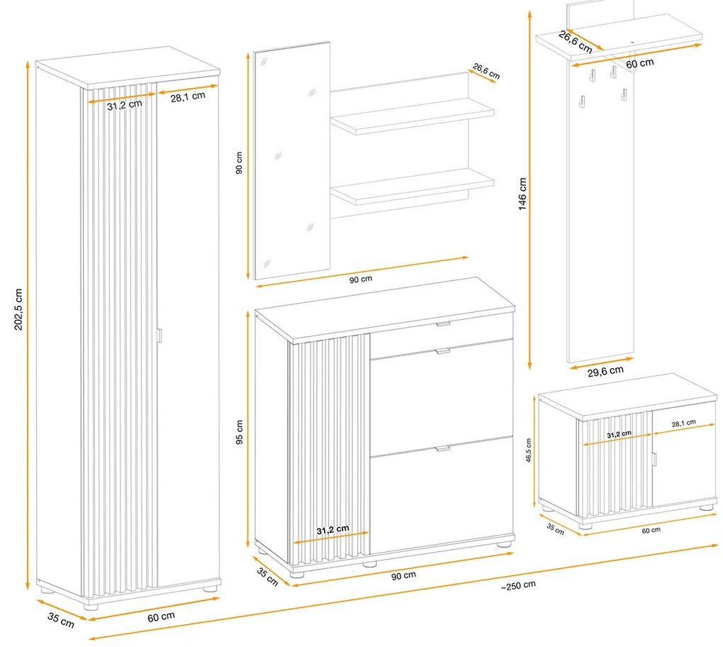 Swap XIX Σύνθεση Καφέ δρυς 280x180x40