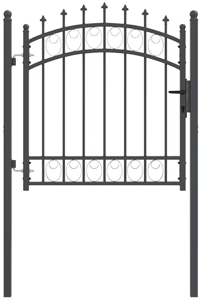 vidaXL Πύλη Φράχτη με Ακίδες με κλειδαριά Γκρι 100 x 100 cm