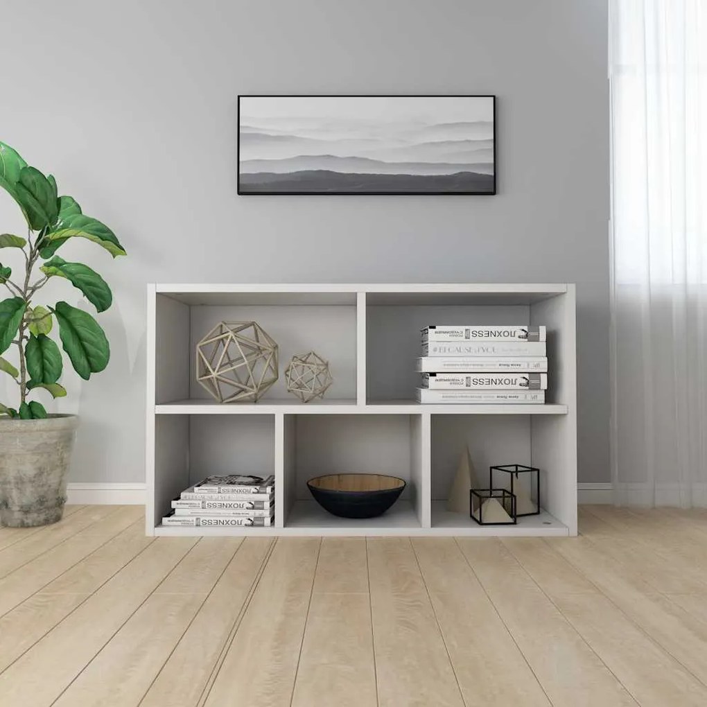 vidaXL Ραφιέρα / Βιβλιοθήκη Λευκή 50 x 25 x 80 εκ. από Επεξ. Ξύλο