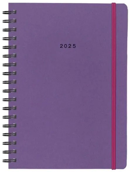 Next ημερολόγιο 2025 Natural ημερήσιο σπιράλ μωβ με λάστιχο 12x17εκ.  τμχ.