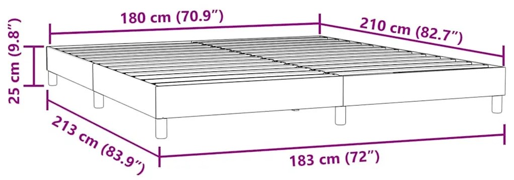 BOX SPRING ΚΡΕΒΑΤΙ ΧΩΡΙΣ ΣΤΡΩΜΑ ΜΑΥΡΟ 180X210 CM ΒΕΛΟΥΔΙΝΟ 3315839