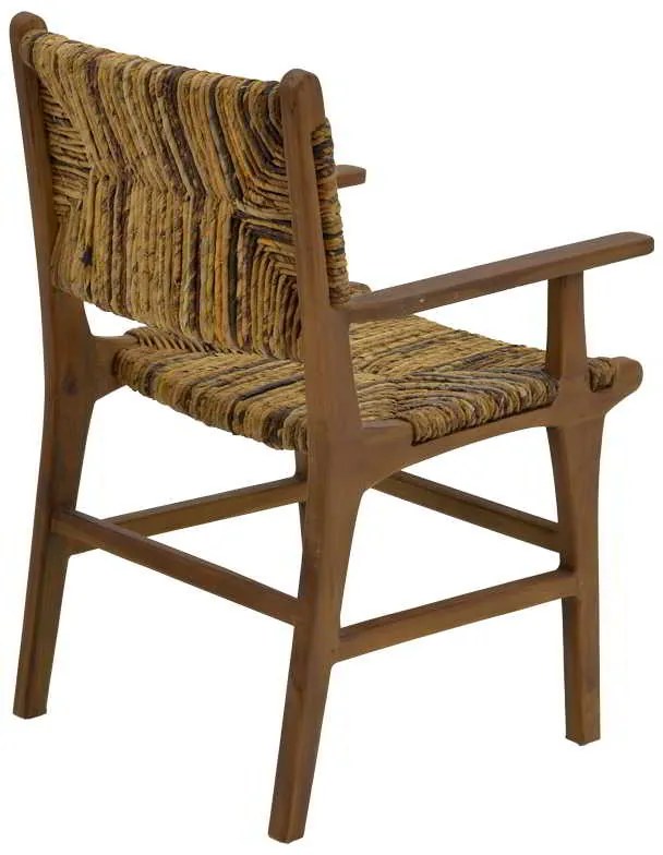 Πολυθρόνα Refane pakoworld φυσικό teak ξύλο-banana σχοινί 55x60x85εκ