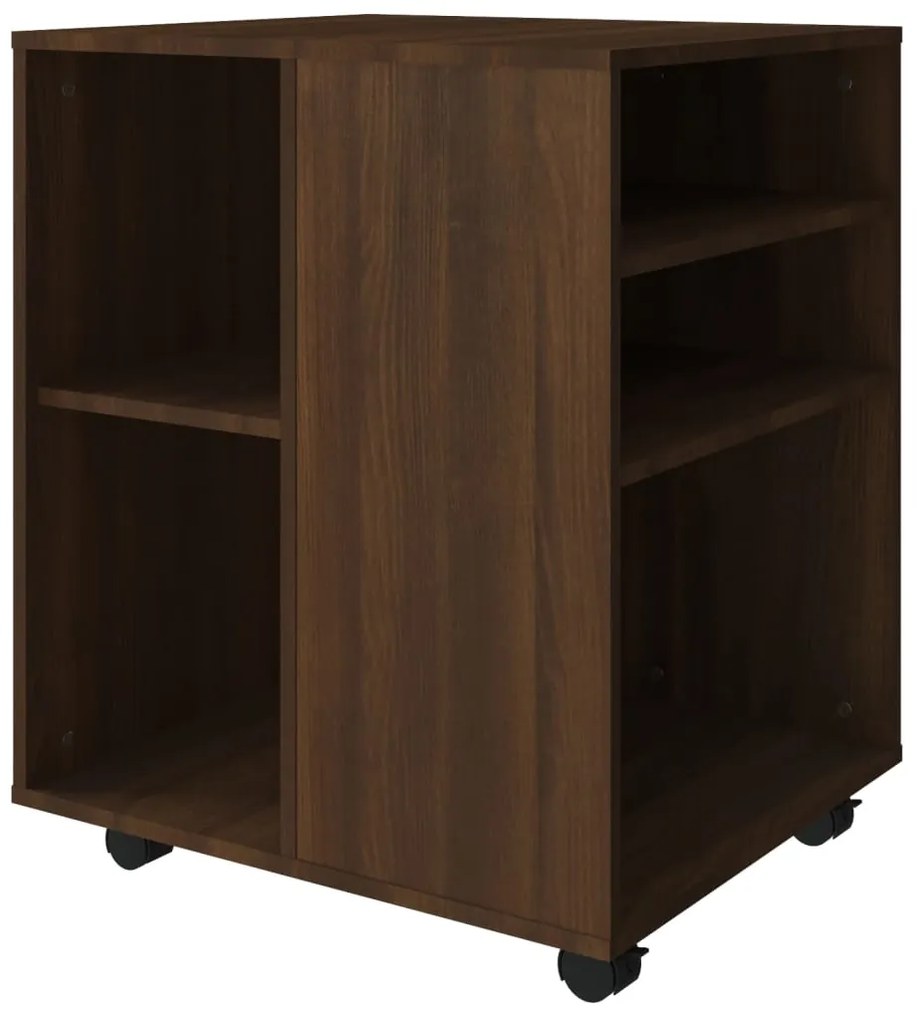 vidaXL Ντουλάπι Με Ροδάκια Καφέ Δρυς 60 x 53 x 72 εκ. Επεξεργ. Ξύλο