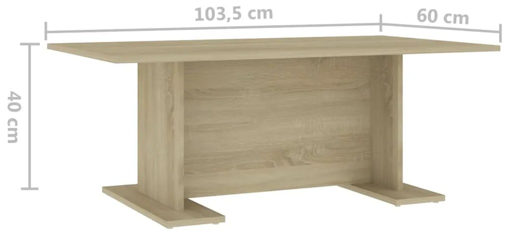 vidaXL Τραπεζάκι Σαλονιού Sonoma Δρυς 103,5 x 60 x 40 εκ. Μοριοσανίδα