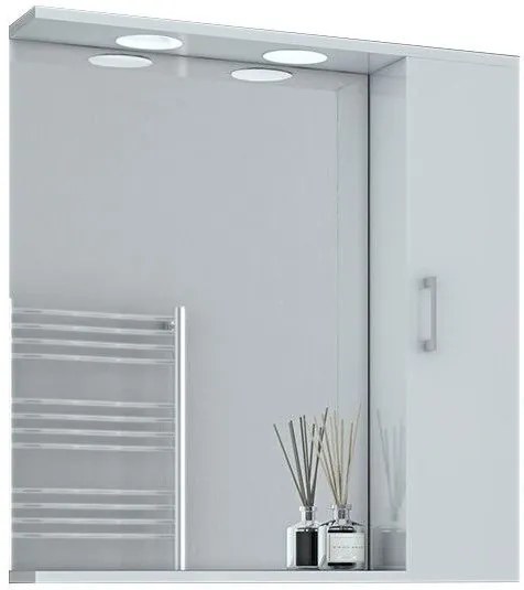 Καθρέπτης με δεξί ερμάριο Drop Ritmo 75-Λευκό