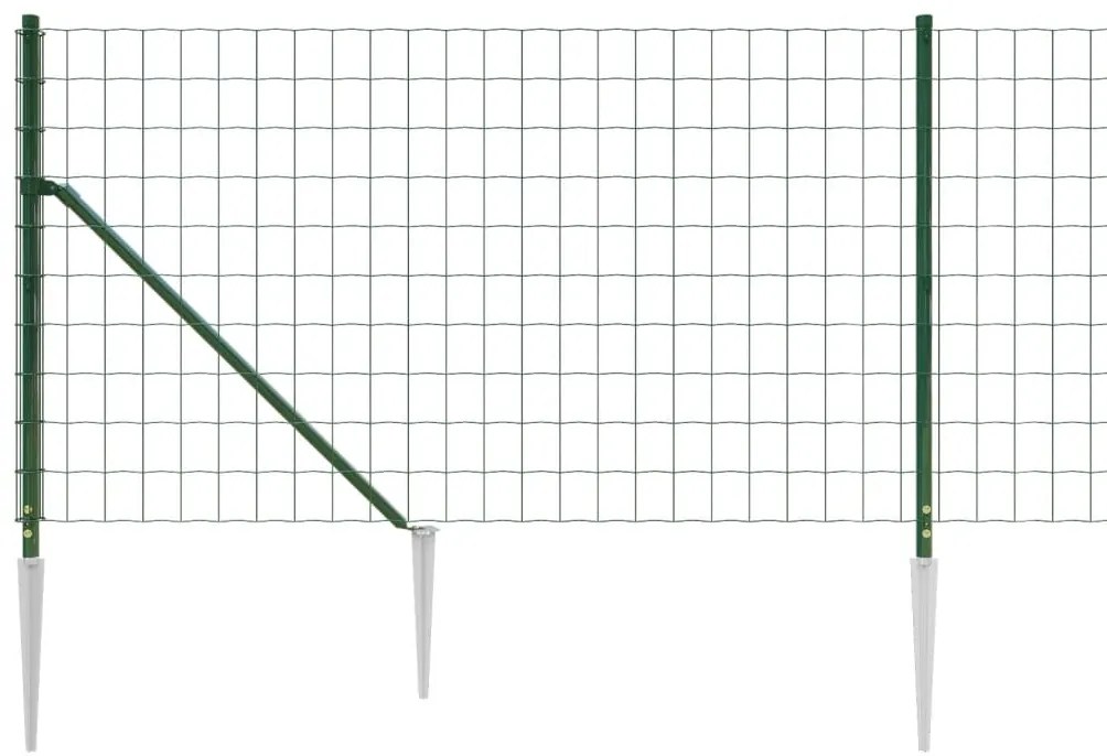 vidaXL Συρματόπλεγμα Περίφραξης Πράσινο 1,1 x 10 μ. με Καρφωτές Βάσεις