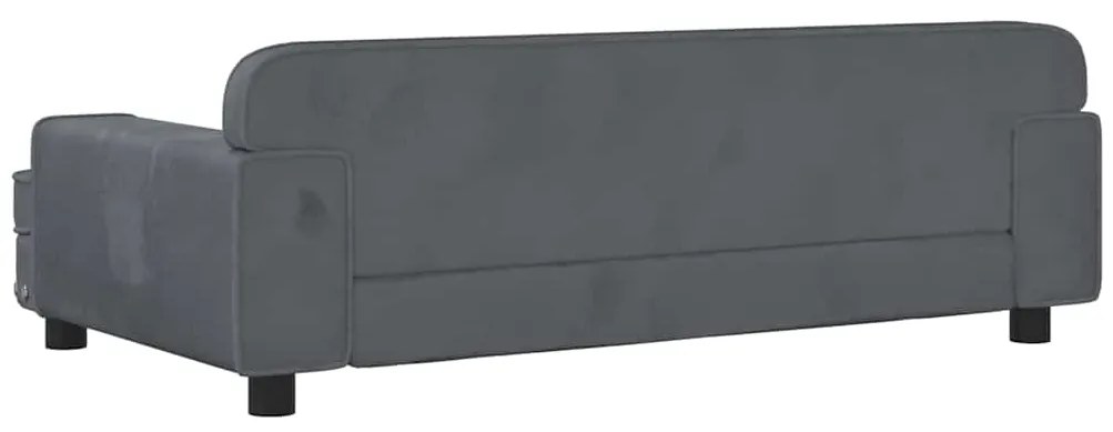 vidaXL Κρεβάτι Σκύλου Σκούρο Γκρι 90 x 53 x 30 εκ. Βελούδινο
