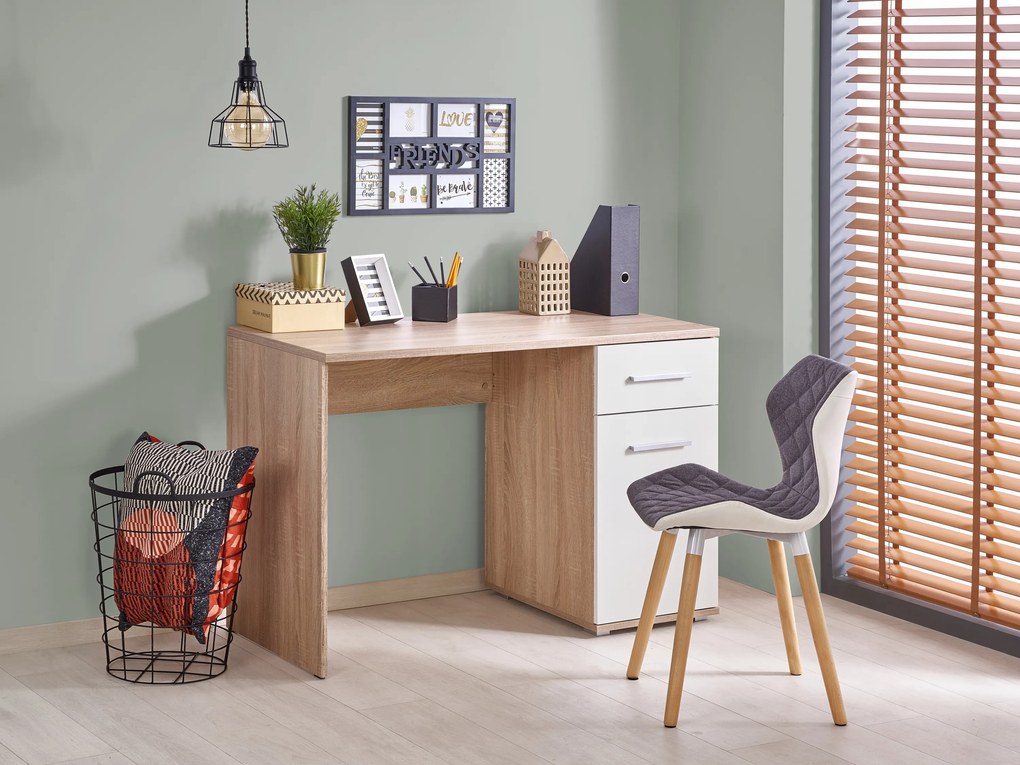 LIMA B-1 desk, color: white / sonoma oak DIOMMI V-PL-LIMA-B1-BIAŁY/SONOMA