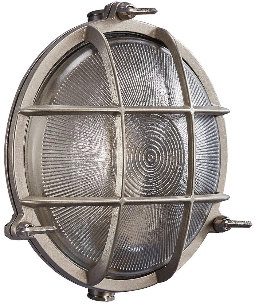 Φωτιστικό Τοίχου Polperro 49021055 Φ19,5cm 1xE27 12,5W IP64 Nickel Nordlux Brass,Glass