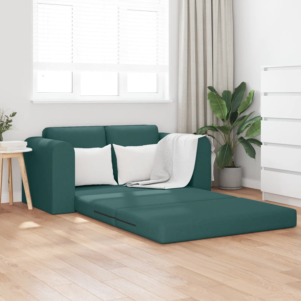 vidaXL Σαλονάκι Κρεβάτι 2 σε 1 Σκούρο Πράσινο 148x71x83 cm Υφάσματος