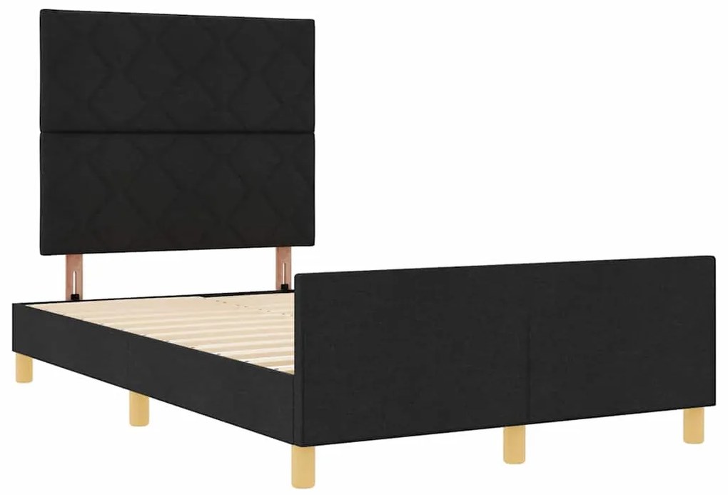 vidaXL Σκελετός Κρεβατιού με κεφαλάρι Μαύρο 120 x 190 cm ύφασμα