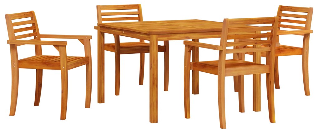 vidaXL Σετ Τραπεζαρίας Κήπου 5 pcs Καστανό 110 x 110 x 75 cm