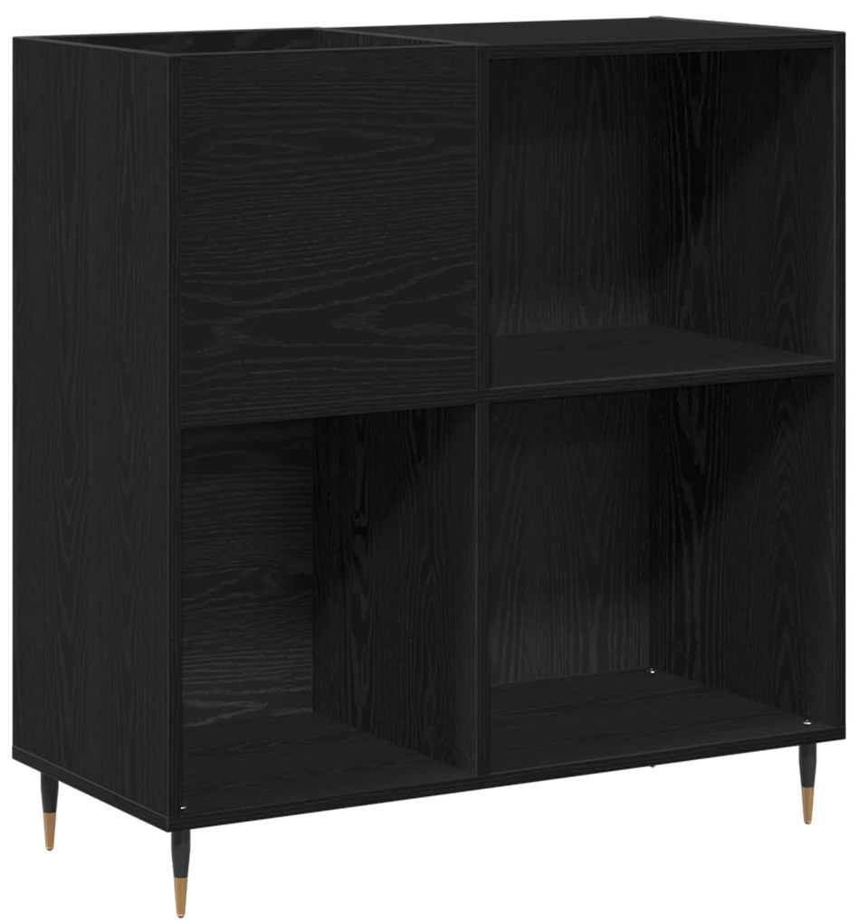 vidaXL Ντουλάπι Δισκογραφίας Μαύρη Δρυς 84,5x38x89 εκ Επεξεργασμένο Ξύλο