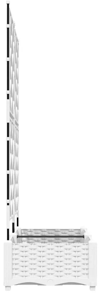 vidaXL Γλάστρα Κήπου με Στήριγμα 2 τεμ Λευκή 80x40x125.5 εκ