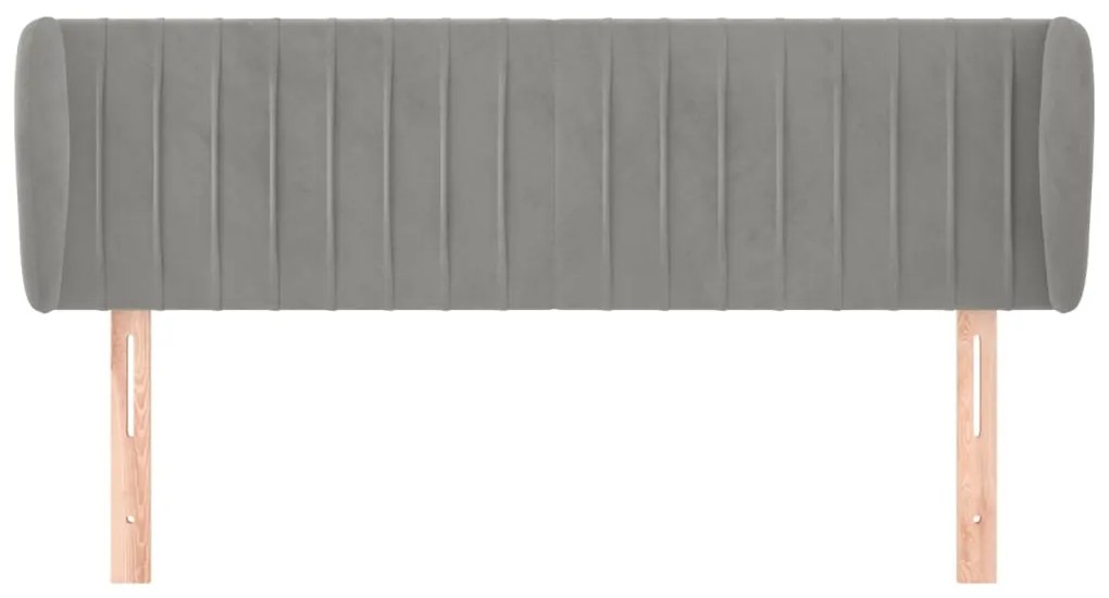 Κεφαλάρι με Πτερύγια Ανοιχτό Γκρι 147x23x78/88 εκ. Βελούδινο 3117430