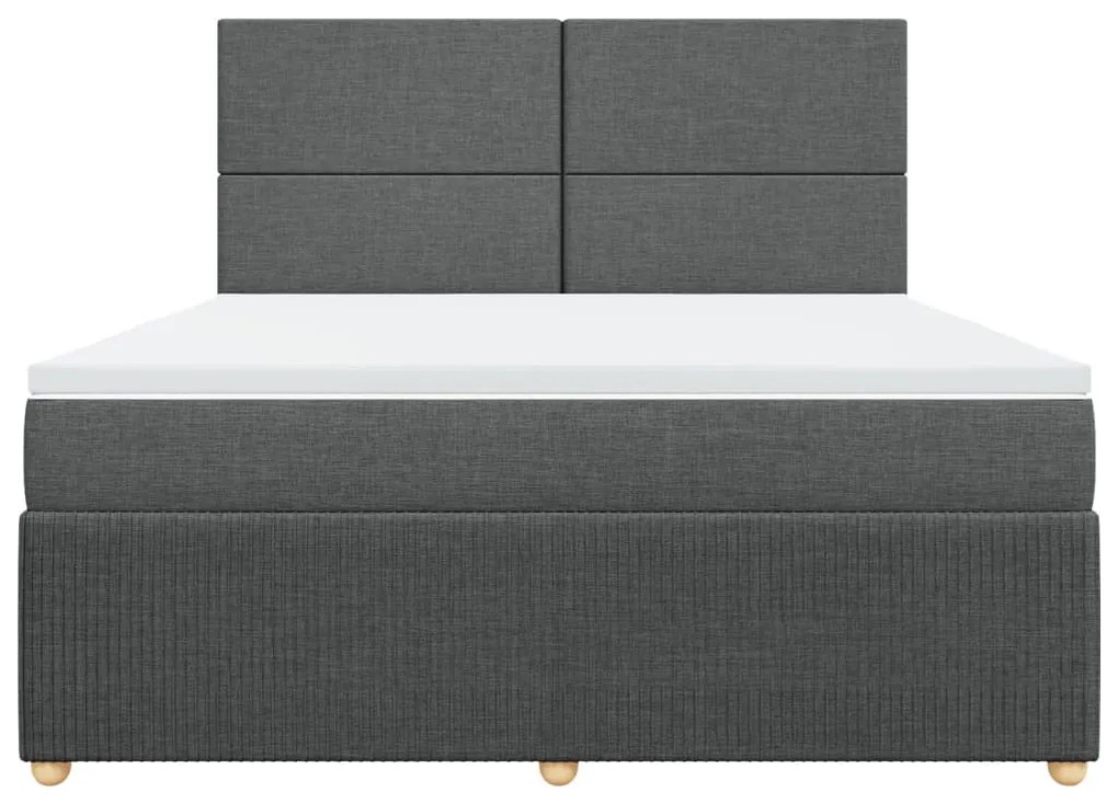 ΚΡΕΒΑΤΙ BOXSPRING ΜΕ ΣΤΡΩΜΑ ΣΚΟΥΡΟ ΓΚΡΙ 180X200 ΕΚ ΥΦΑΣΜΑΤΙΝ 3292129