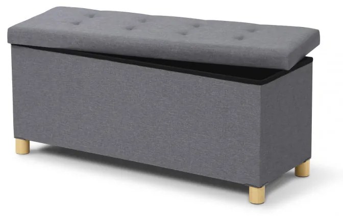 Σκαμπό με Αποθηκευτικό Χώρο 100 x 38 x 43 cm Χρώματος Ανθρακί Idomya 30010087 30010087