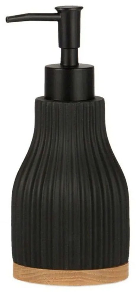 Δοχείο Κρεμοσάπουνου LBTAH-BA72044 Φ7,5x18,5cm 300ml Black-Natural Andrea House Polyresin,Wood