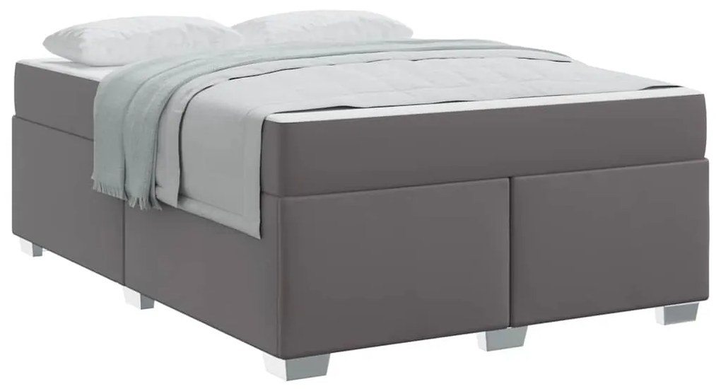 vidaXL Σκελετός Κρεβατιού Άλλο Γκρι 140 x 200 cm Τεχνητό δέρμα