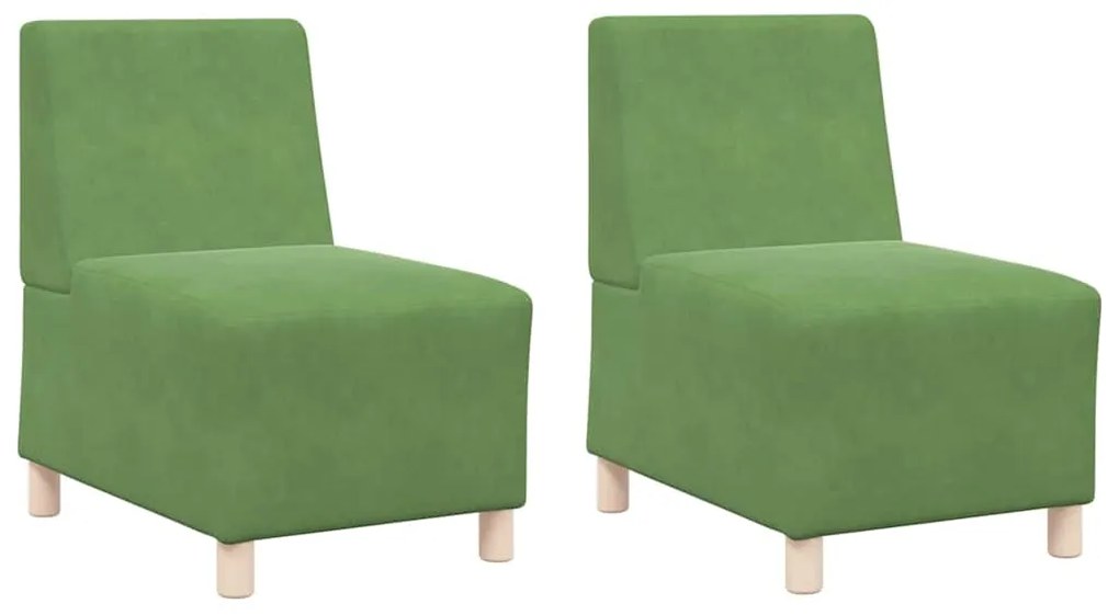 vidaXL Μοναδικός Καναπές χωρίς Χερούλια 2 pcs Ανοιχτό πράσινο