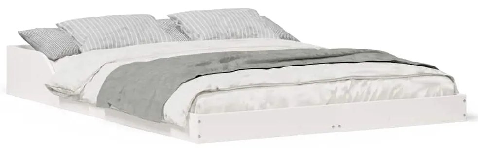 vidaXL Σκελετός Κρεβατιού Λευκό 140 x 190 cm Μασίφ ξύλο πεύκου