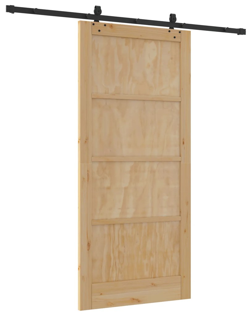 vidaXL Πόρτα  με Σετ Υλικών 93x202 cm Στερεό Ξύλο Πεύκου