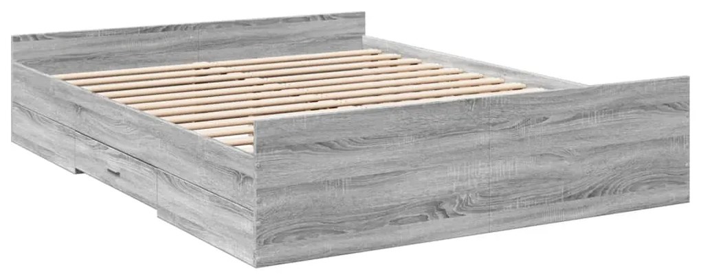 Πλαίσιο Κρεβατιού με συρτάρια Γκρι sonoma 160x200εκ. Επεξ. Ξύλο 3280284