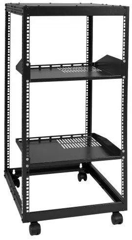 VEVOR 20U Open Frame Server Rack, 15&#039;&#039;-40&#039;&#039; Adjustable Depth, Free Standing or Wall Mount Network Server Rack, 4 Post AV Rack with Casters, Holds All Your Networking IT Equipment AV Gear Router Modem