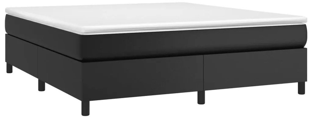 vidaXL Σκελετός Κρεβατιού με Ελατήρια Μαύρο 180x200 εκ. από Συνθετικό Δέρμα