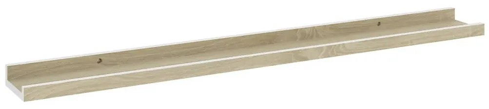 vidaXL Ράφια Τοίχου 2 τεμ. Λευκό και Sonoma Δρυς 80 x 9 x 3 εκ.